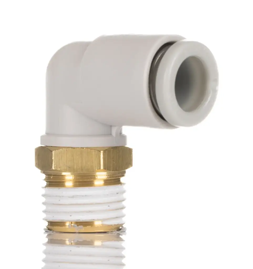 Raccord coude 90° mâle R 1/4 diamètre D06