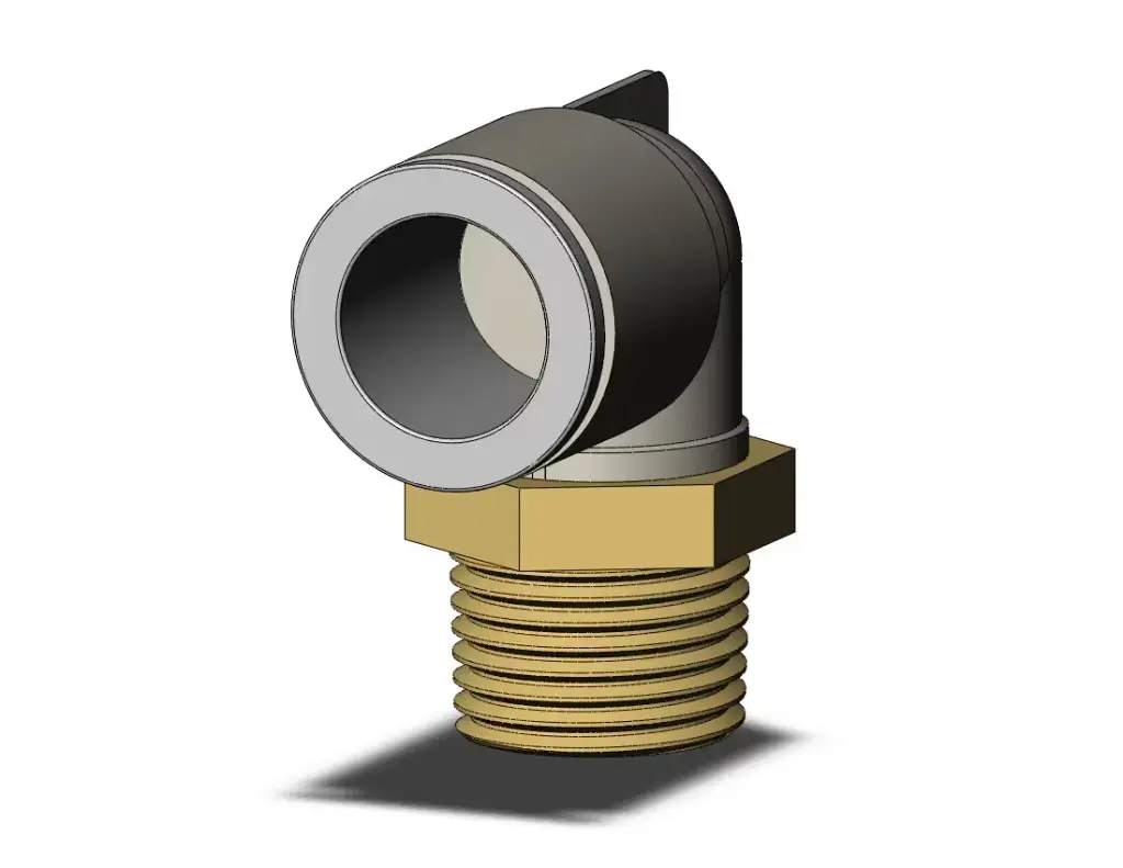 Raccord de tube pneumatique enfichable à enfoncer - Matériau du corps TUBAGE STANDARD, AVEC SCELLANT POUR FILETAGE, 2 ports, diamètre extérieur du tube compatible de 16 mm
