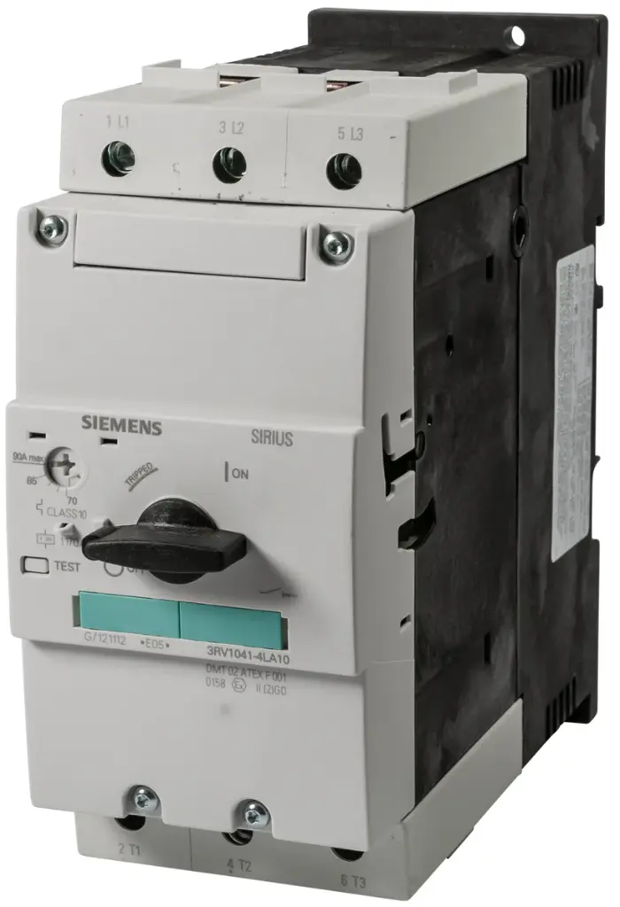 Disjoncteur de taille S3 pour la protection des moteurs, CLASS 10 Déclencheur de surcharge à temps dépendant 70...90 A Déclencheur de court-circuit 1170 A borne à vis pouvoir de coupure standard !!! Produit en fin de vie !! Le successeur est SIRIUS 3RV2 Successeur préféré : >>3RV2041-4YA10<< 