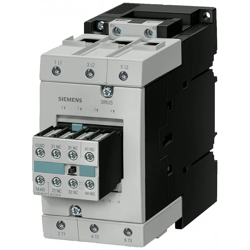 Contacteur de puissance, AC-3 95 A, 45 kW / 400 V 24 V CC, 2 NO + 2 NF 3 pôles, taille S3 borne à vis !!! Produit en fin de vie !! Le successeur est SIRIUS 3RT2