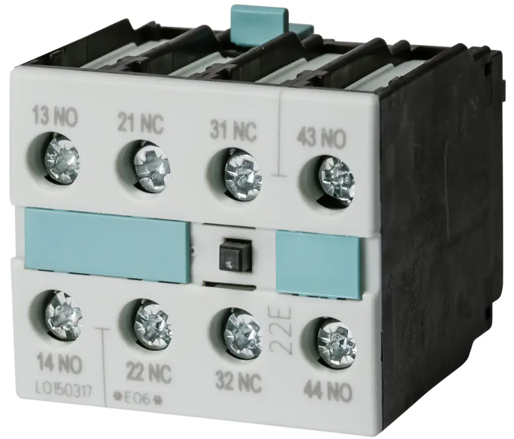 Bloc de contacts auxiliaires 22, 2 NO + 2 NF, EN 50012, 4 pôles, borne à vis, pour contacteurs moteurs, taille S0 .. S3 !!! Produit en fin de vie !! Le successeur est SIRIUS 3RH2