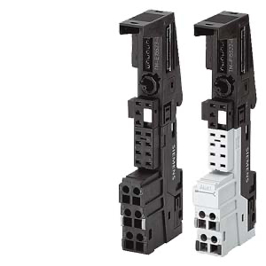 SIMATIC DP, 5 embases universelles TM-E15C26-A1 pour ET 200S pour modules électroniques largeur de construction 15mm, bornes à ressort, 2x6 raccordements par bornes avec accès aux bornes sur AUX1, AUX1 continu, 5 unités par emballage