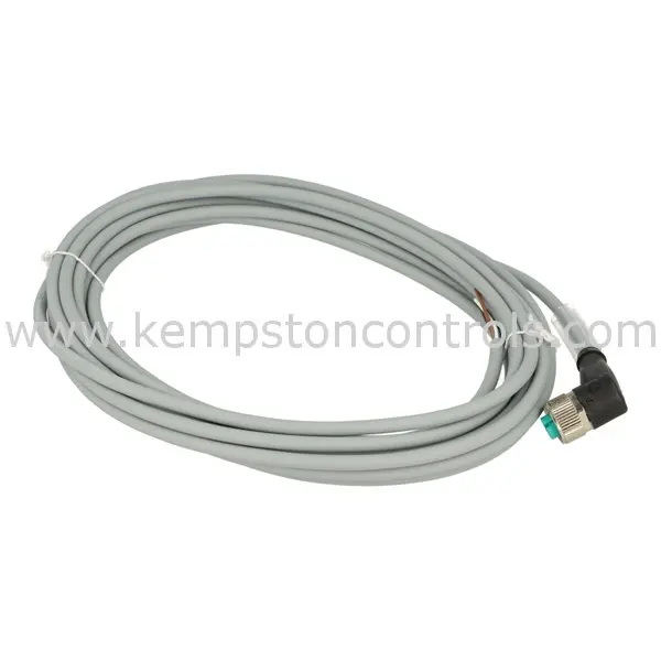 CÂBLE DE CONNEXION, M12, FEMELLE, COUDÉ, 4 FILS, 5M CÂBLE PUR GRIS