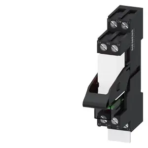 [LZS:RT4A4L24] Relais embrochable complet, 2 contacts inverseurs, DC 24 V, module LED rouge, socle  d'enfichage standard, bornes à vis, brochage 3,5 mm