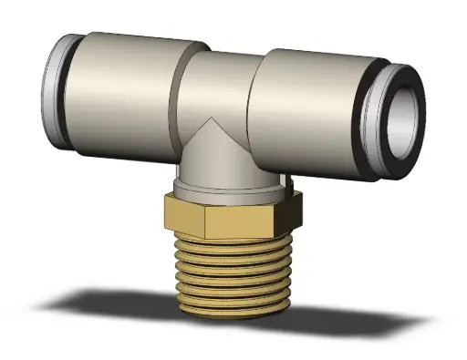 [KQ2T06-01AS] Raccord Té mâle R 1/8 diamètre D06