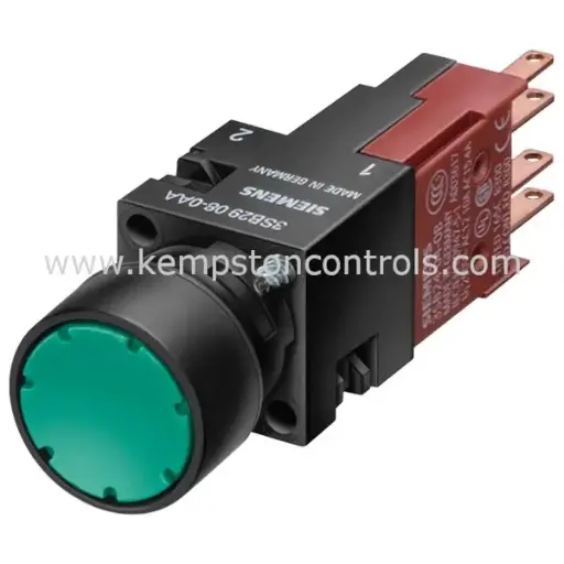 [3SB2202-0AB01] Pushbutton, 16 mm, round, plastic, black, pushbutton, flat, 1 NO 