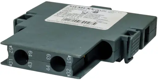 [3RH2921-1DA11] Bloc de contacts auxiliaires, latéral, 1 NO + 1 NF, à gauche : 51/52, 63/64, à droite : 31/32, 43/44, circuit : 1 NF, 1 NO, borne à vis, pour contacteurs 3RT2 et contacteurs auxiliaires 3RH2